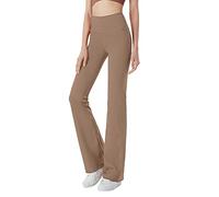 Dasongff Leggings in pile da donna, invernali, caldi, termici, a vita alta, elastici, foderati in pile, leggings da donna per l'esercizio della vita quotidiana, beige, S