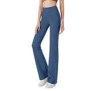 Dasongff Leggings in pile da donna, invernali, caldi, termici, a vita alta, elastici, foderati in pile, leggings da donna per l'esercizio della vita quotidiana, blu, L