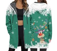 Dasongff Maglione cattivo di Natale chic ed elegante inverno caldo pigiama Natale famiglia natale tenerezza al lavoro a maglia il mio primo Natale cappotto lungo felpa con cappuccio donna inverno