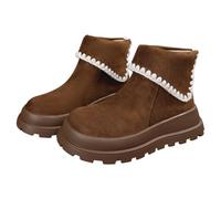 Dasongff Mini-Botte Inverno Per Le Donne Stivaletti Corti Comodi Foderati in Pelliccia Faux Camoscio Fodera Calda e Morbida Scarpe Botas de Invierno Para Mujer, Per caffè., 42 EU
