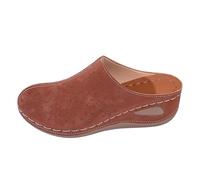 Dasongff Mules et Zoccoli Donna a Punta Chiusa Caccia da Passeggiata Escursionismo Sandali da Spiaggia Zeppe Confortevole Ortopedico Sandali Chiusi per le Donne, B Marrone., 42 EU