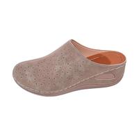 Dasongff Mules et Zoccoli Donna a Punta Chiusa Caccia da Passeggiata Escursionismo Sandali da Spiaggia Zeppe Confortevole Ortopedico Sandali Chiusi per le Donne, B cachi., 39 EU