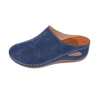 Dasongff Mules et Zoccoli Donna a Punta Chiusa Caccia da Passeggiata Escursionismo Sandali da Spiaggia Zeppe Confortevole Ortopedico Sandali Chiusi per le Donne, B blu., 39 EU