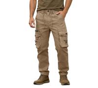 Dasongff Pantaloni da lavoro da uomo resistenti a taglio dritto, pantaloni da canto, da uomo, militari, multitasche, in vita, elasticizzati, per sci, moto, trekking, pesca, bronzo, 40