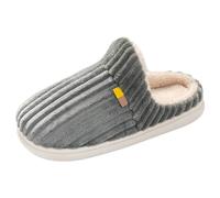 Dasongff Pantofole da donna calde in inverno, scarpe per la casa, foderate in lana di peluche, memory foam, suola in gomma antiscivolo pantofole, grigio, 41 EU