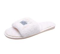 Dasongff Pantofole da donna da uomo, pantofole in schiuma a memoria a due tonalità, calde, antiscivolo, bianco, 40 EU