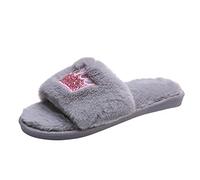 Dasongff Pantofole da donna da uomo, pantofole in schiuma a memoria a due tonalità, calde, antiscivolo, grigio, 38 EU