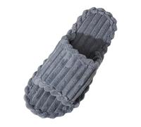 Dasongff Pantofole da donna in memory foam pantofole in velluto a costine regolabili con strisce incrociate a punta aperta, grigio, 37 EU
