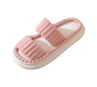 Dasongff Pantofole da donna in memory foam, per la casa, la camera da letto, il bagno, il centro benessere, con punta aperta, in velluto a coste, comode, Rosa, 45 EU