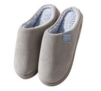 Dasongff Pantofole da donna, invernali, in pelliccia di peluche, calde, con pecora capovolta, fodera a forma di carentaise comfort, con scollo a cuore in memory foam, antiscivolo, suola, grigio, 45 EU