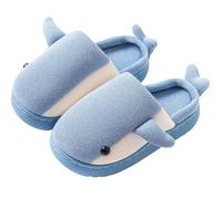 Dasongff Pantofole da ragazza in memory foam pantofole in velluto a coste regolabile con strisce incrociate a punta aperta, Azzurro, 33.5 EU