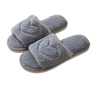 Dasongff Pantofole Donna Peluche Ciabatte Ete Comfort Pantofole Indoor Ospite Pantofole, grigio, 41 EU