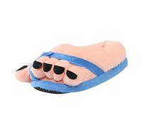 Dasongff Pantofole Drole Big Toe da donna, invernali, calde, in feltro, in pelliccia sintetica, con fodera chiusa, Charentaise Comfort in schiuma a memoria di forma, antiscivolo, suola, A blu., 39 EU