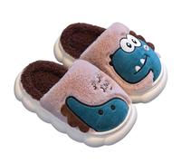 Dasongff Pantofole in memory foam, per ragazze, per la casa, la camera da letto, il bagno, il centro benessere, con punta aperta, in velluto a coste, comode, marrone, 29 EU
