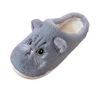 Dasongff Pantofole in peluche spesso e calde, antiscivolo, comode per cosplay, unisex, per ragazzi e ragazze, in interni, grigio, 37 EU