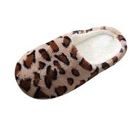 Dasongff Pantofole invernali da uomo - Ciabatte da donna comode - Pantofole economiche - chiuse - Leopardo - Coppie - antiscivolo, suola morbida, interno esterno - donna e uomo