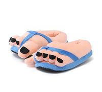 Dasongff Pantofole modello grandi piedi cinque dita - Calde e morbide - Pantofole divertenti - per uomo e donna - Pantofole calde da donna a forma di piedi grandi e divertenti, B2 Blu, Taglia unica