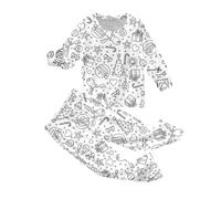 Dasongff Pigiama da colorare per bambini Set di vestiti per la casa Dipinti a Mano Set Pigiama Set Due Pezzi Pigiama Top a Maniche Lunghe e Pantaloni Colorare Pigiama per Ragazza, D Bianco, 10 anni