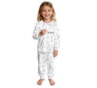 Dasongff Pigiama per bambini da colorare Set di vestiti per la casa Dipinti a Mano Dipinti a Mano Set di due pezzi Top a Maniche Lunghe e Pantaloni Colorare Pigiama per Ragazza Ragazzo, K bianco, 7-8