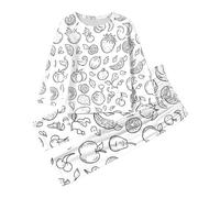 Dasongff Pigiama per bambini da colorare Set di vestiti per la casa Dipinti a Mano Dipinti a Mano Set di due pezzi Top a Maniche Lunghe e Pantaloni Colorare Pigiama per Ragazza Ragazzo, B Bianco, 9