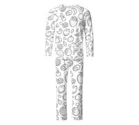 Dasongff Pigiama per bambini da colorare Set di vestiti per la casa Dipinti a Mano Dipinti a Mano Set di due pezzi Top a Maniche Lunghe e Pantaloni Colorare Pigiama per Ragazza Ragazzo, B Bianco, 3XL