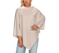 Dasongff Poncho Donna Inverno con Franges Caldo Maglione Chale con Cappuccio Poncho Mantello a Maglia Morbido Cashmere d'Autunno, cachi., Taglia unica