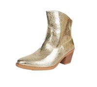 Dasongff Rhinestone Cowboy Boots for Women Mid Calf Sparkly Western Cowgirl Pointed Toe Booties Low Block Chunky Heel Glitter Country Cute Zipper Dress Booties Wedding Party Bling Shiny Boots, oro, 42