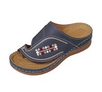 Dasongff Sandali da donna estivi comodi ortopedici a punta aperta scarpe antiscivolo traspiranti casual sandali da spiaggia legger boho platform sandali, Marina, 43 EU