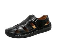 Dasongff Sandali da uomo estivi, con zeppa, con strass, chiusura elastica regolabile, per casa, piscina, spiaggia, zoccolo ortopedico estivo anatomico, comode scarpe estive estive, Nero , 46 EU