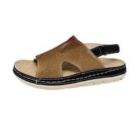 Dasongff Sandali Donna Estate Confortevole Traspirante Mule in Pelle Moda Punta Aperta Zeppe Piattaforma Pantofole Ortopediche Pantofole con Fiore 2025, N A, 39 EU