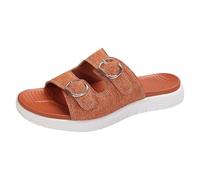 Dasongff Sandali Donna Nudo Piedi Ortopedico Zeppe Infradito Confortevole Spiaggia Pantofole Donna Estive Traspirante Suole spesse Antiscivolo Scarpe Romano Sandals Proteggi Caviglie, arancione, 37 EU