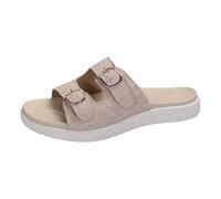 Dasongff Sandali Donna Nudo Piedi Ortopedico Zeppe Infradito Confortevole Spiaggia Pantofole Donna Estive Traspirante Suole spesse Antiscivolo Scarpe Romano Sandals Proteggi Caviglie, beige, 41 EU