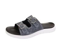 Dasongff Sandali Donna Nudo Piedi Ortopedico Zeppe Infradito Confortevole Spiaggia Pantofole Donna Estive Traspirante Suole spesse Antiscivolo Scarpe Romano Sandals Proteggi Caviglie, Blu marino, 40