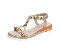 Dasongff Sandali espadrillas Zeppe donna estate piattaforma scarpe boemia punta aperta comfort sposa caviglia vacanza tacco sandali espadrillas donna per matrimonio, sera o uscita vestita, A o, 39 EU