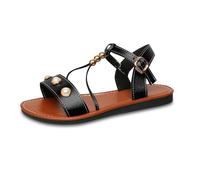 Dasongff Sandali ortopedici da donna con zeppa comoda ortopedica pantofole piatte a punta aperta sandali scarpe da spiaggia casual moda da donna traspiranti spesse a buon mercato, Nero , 40 EU