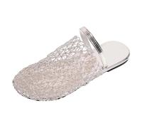 Dasongff Sandali Zeppe Donna Estate Scarpe Antisrapanti Traspirante e Nudo Piedi Boemia Punta Aperta Con Tacco Piattaforma Comfy Semi Trailer Sandali Boemia Perla Pelle Scarpe, argento, 41 EU