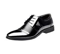 Dasongff Scarpa Derby Uomo Oxford Scarpe Pelle Città Lacci Matrimonio Dressing Business Pelle Vernice Scarpe Costume Brogue Traspirante Nero Marrone 39-47, Nero , 44 EU