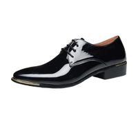 Dasongff Scarpa Derby Uomo Oxford Scarpe Pelle Città Lacci Matrimonio Dressing Business Pelle Vernice Scarpe Costume Brogue Traspirante Nero Marrone 39-47, nero 2, 48 EU