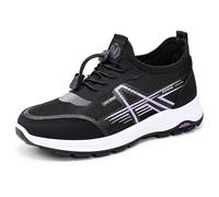 Dasongff Scarpe da Corsa da Donna Leggero Scarpe da Passeggiata Traspirante Sport Tennis Atletica Palestra Scarpe Casual in Maglia Antiscivolo, Nero , 36 EU
