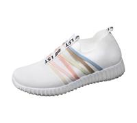 Dasongff Scarpe Donna Confortevole Scarpe Da Passeggiata Elegante Punta Chiusa Maglia Punta Rotonda Traspirante Sneakers Sport per Matrimoni E Feste A Buon Mercato, bianco, 36 EU