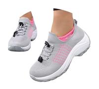 Dasongff Scarpe Donna Ortopediche con Maglia Scarpe Senza Lacci Antiscivolo Ortopedici Piattaforma Leggero e Confortevole, Rosa, 42 EU