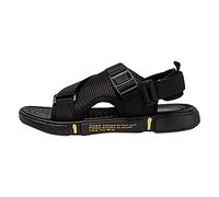 Dasongff Scarpe Uomo Sandalo Ortopedico Uomo Estate Uomini Piatto Pantofole Senza Laccio Pantofole Punta Aperta Estate Casual Sandali Spiaggia Mules Moda Per Vera Pelle, oro, 42 EU