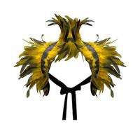 Dasongff Scialle in Piume per Donne Mantello Ali Strega per Ballo Mascherato Accessori Collare Costume di Halloween Maleficent, giallo, Taglia unica