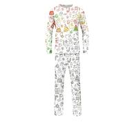 Dasongff Set di pantaloni e top fluidi da colorare magici lavabili - colora il tuo set di pigiama da colorare pigiama party adolescente Graffiti creativo, A Bianco., 9 anni