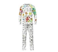 Dasongff Set di pantaloni e top fluidi da colorare magici lavabili - colora il tuo set di pigiama da colorare pigiama party adolescente Graffiti creativo, B Bianco, 9 mesi