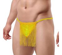 Dasongff Sexy Strings Spago Uomo Sissy Slip con Frangia Traspirante Confortevole Mutandine Hot Spago Thong Mutandine Erotiche Vita Bassa Gay Perizoma sotto Abbigliamento Lingerie Sexy, A