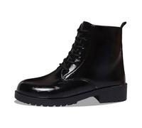 Dasongff Stivali Alti Lacci Donna Western Stivali da Cowboy a metà polpaccio Ricamato Scarpe da Cowgirl, Nero 8, 40 EU