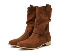 Dasongff Stivali da donna Mi-Caf Classici Stivali Western da donna comodi Stivaletti eleganti, marrone, 35 EU