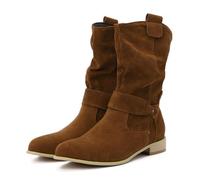 Dasongff Stivali da donna Mi-Caf Classici Stivali Western da donna comodi Stivaletti eleganti, marrone, 35 EU