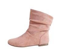 Dasongff Stivali e Stivaletti Donna Moda Stivali Camoscio Spesso Confortevoli Stivaletti alla Moda per l'Autunno e l'inverno, Rosa 4, 42 EU